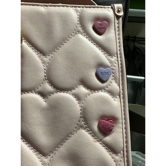 Betsey Johnson‎ Pink Heart Candy Conversation Hearts Tote Bag Purse - Picture 8 of 13